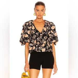 Ulla Johnson SZ 2 Nadya Floral Print Cotton Designer Blouse used lightly